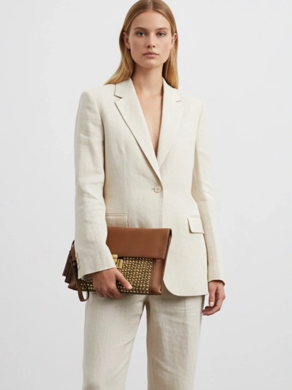 Coach Legacy Studded Clutch Carmel Brown Leather